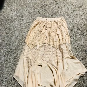Boho beige skirt